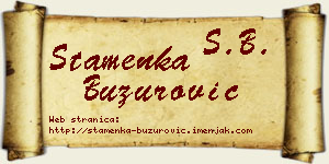 Stamenka Buzurović vizit kartica